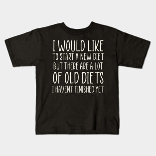 Diet Meme Sarcastic Weightloss Fasting Gym Workout Fitness Kids T-Shirt